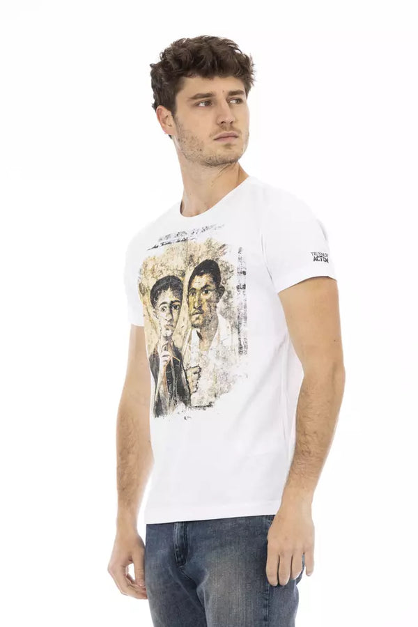White Cotton Men TShirt Trussardi Action