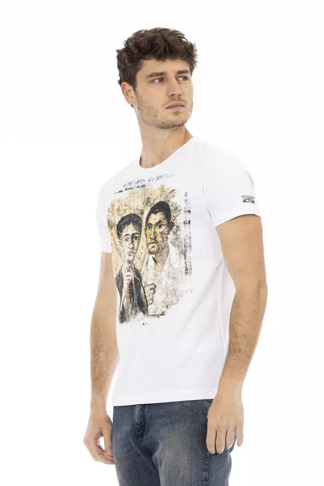 White Cotton Men TShirt Trussardi Action