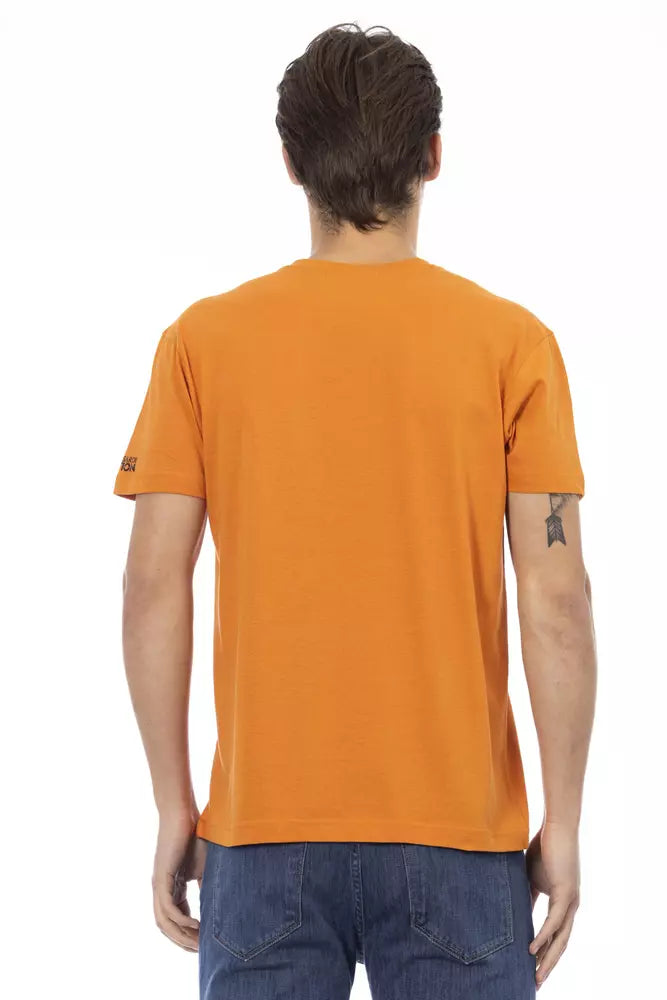 Orange Cotton Men T-Shirt Trussardi Action