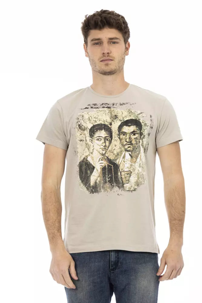 Beige Cotton Men T-Shirt Trussardi Action