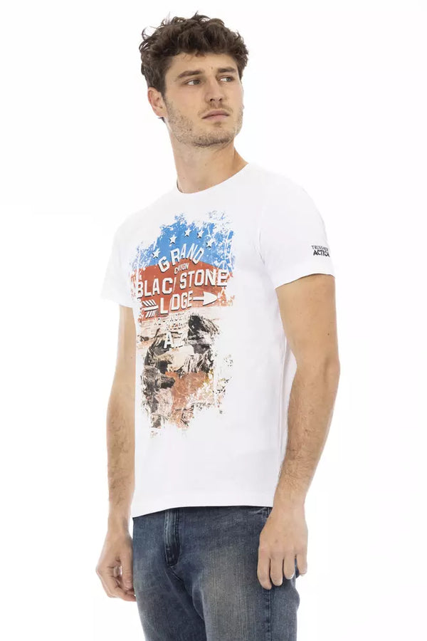 White Cotton Men T-Shirt Trussardi Action
