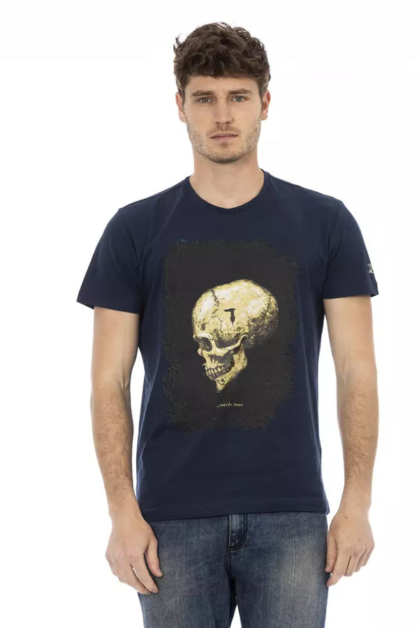 Blue Cotton Men T-Shirt Trussardi Action