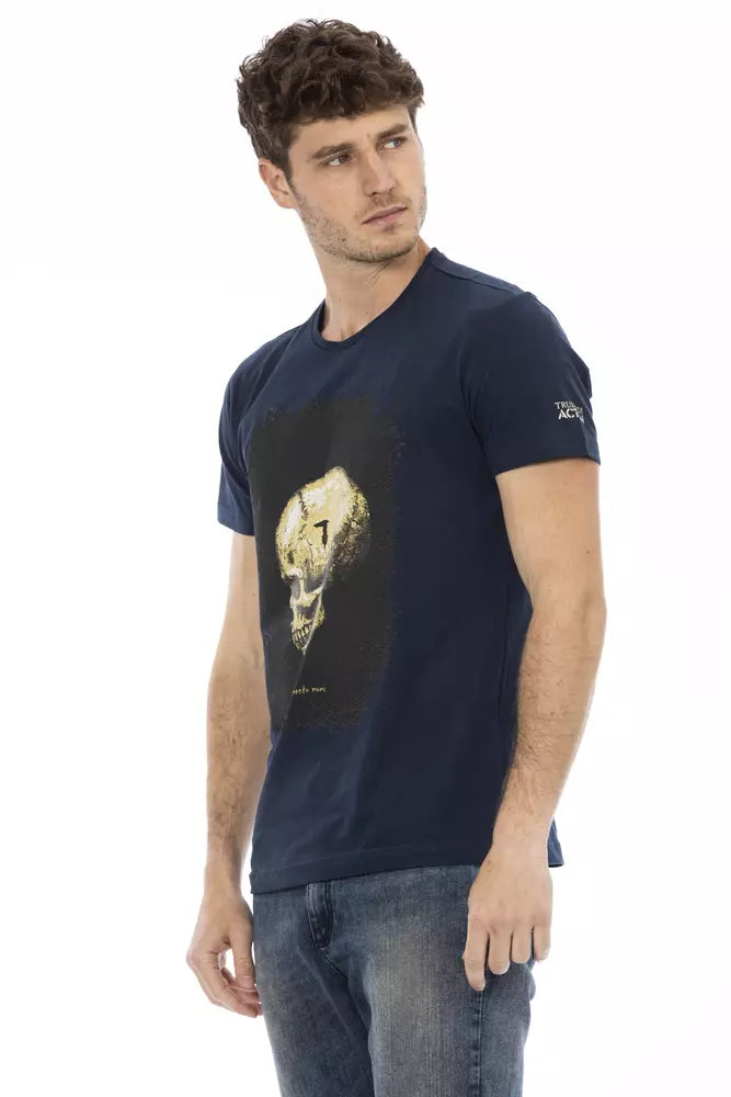 Blue Cotton Men T-Shirt Trussardi Action