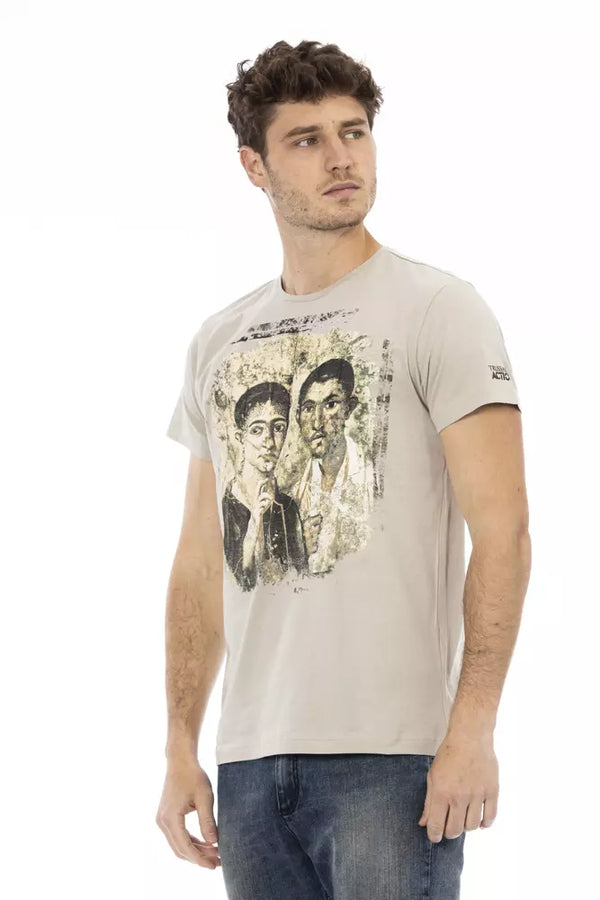 Beige Cotton Men T-Shirt Trussardi Action