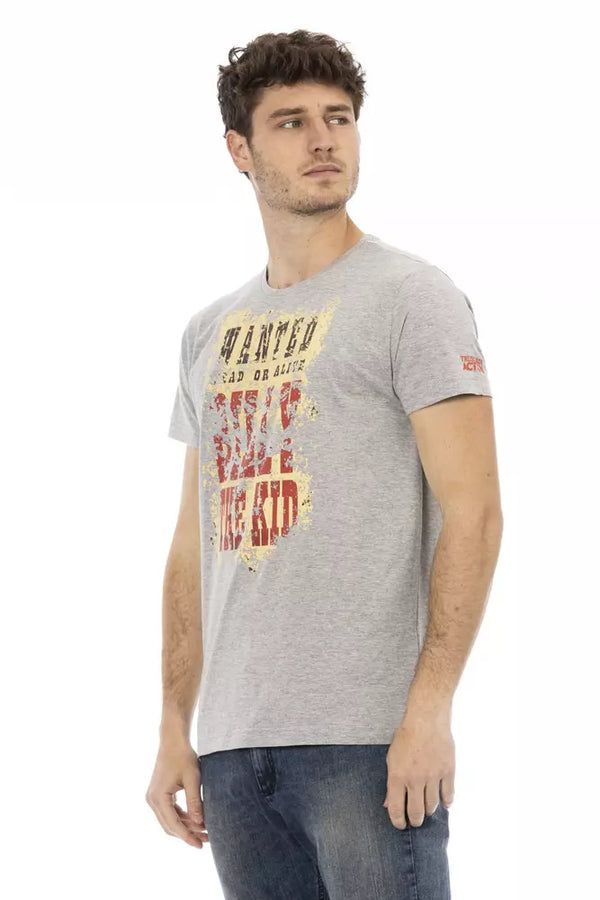 Gray Cotton Men T-Shirt Trussardi Action