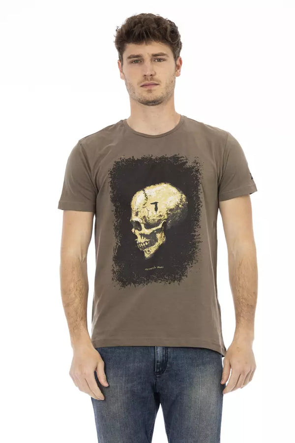 Brown Cotton Men T-Shirt Trussardi Action