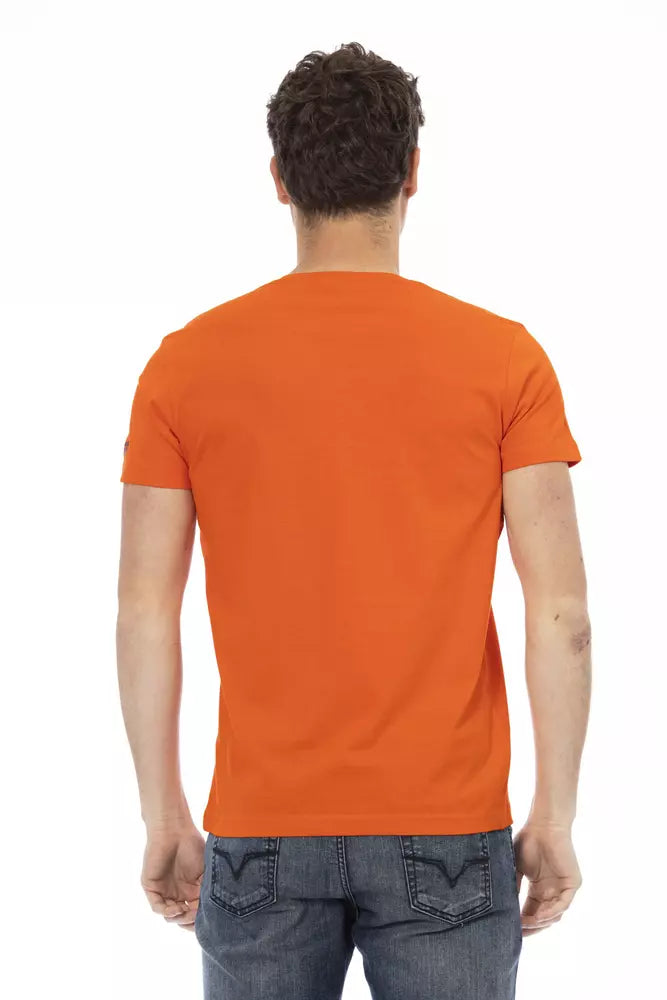 Orange Cotton Men T-Shirt Trussardi Action