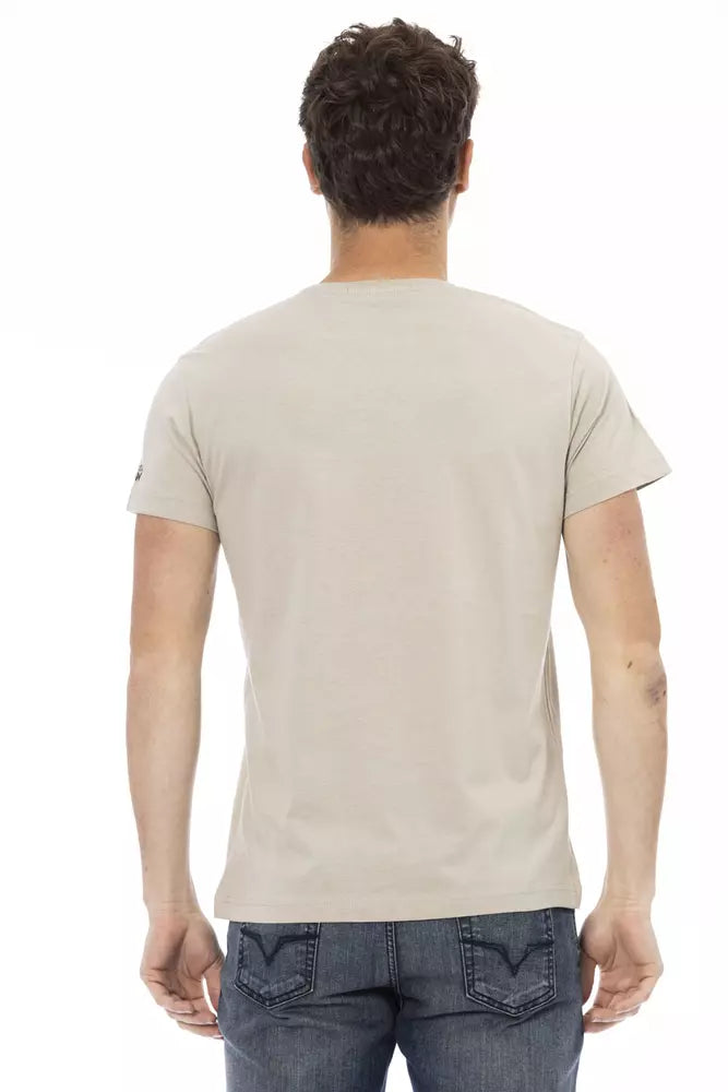 Beige Cotton Men T-Shirt Trussardi Action