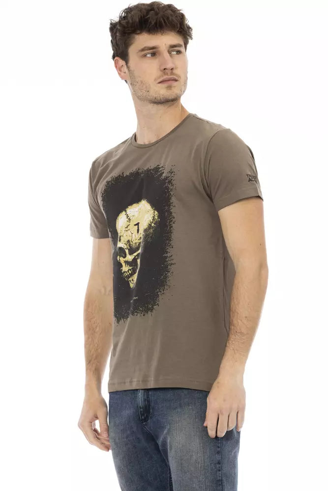 Brown Cotton Men T-Shirt Trussardi Action