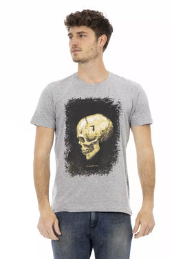Gray Cotton Men T-Shirt Trussardi Action