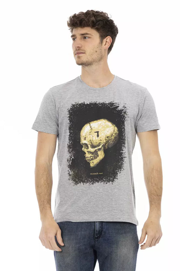 Gray Cotton Men T-Shirt Trussardi Action
