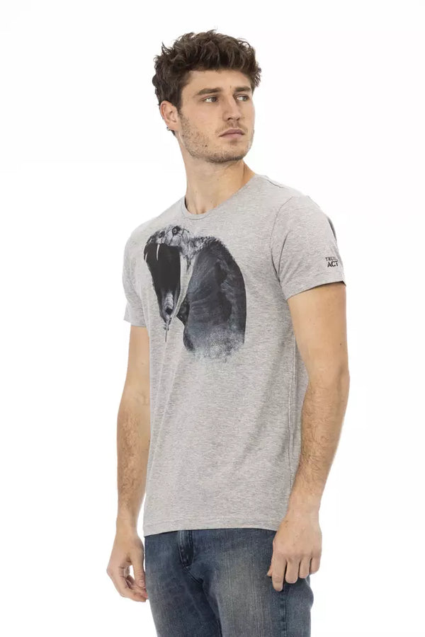 Gray Cotton Men T-Shirt Trussardi Action