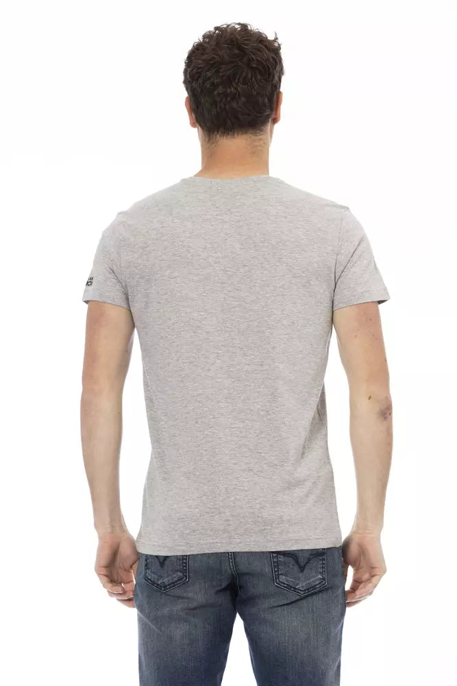 Gray Cotton Men T-Shirt Trussardi Action