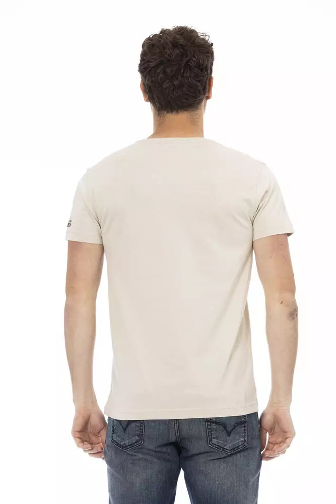 Beige Cotton Men T-Shirt Trussardi Action