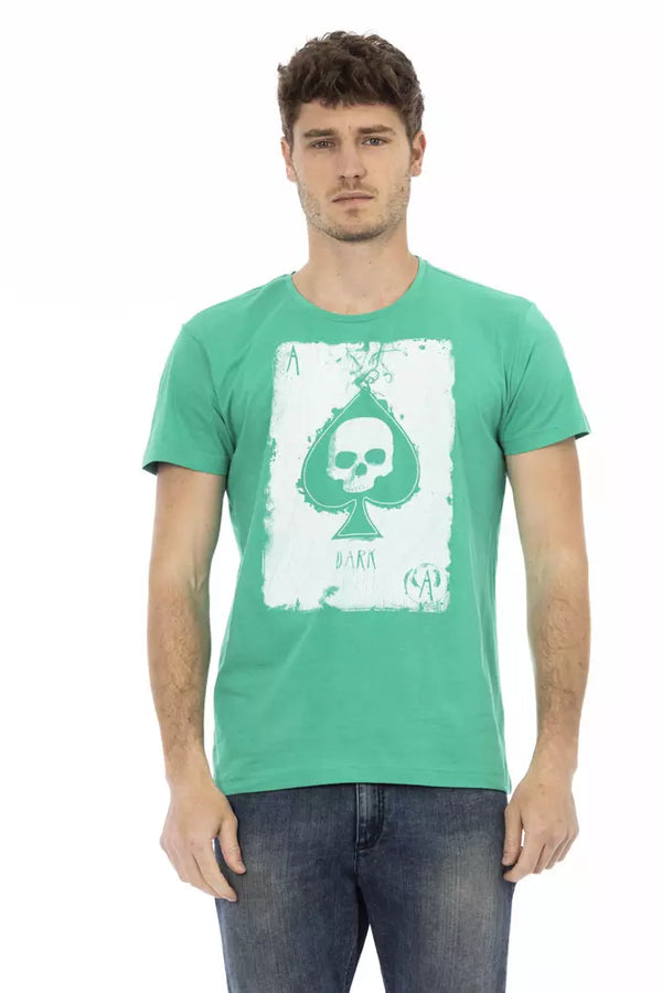 Green Cotton Men T-Shirt Trussardi Action