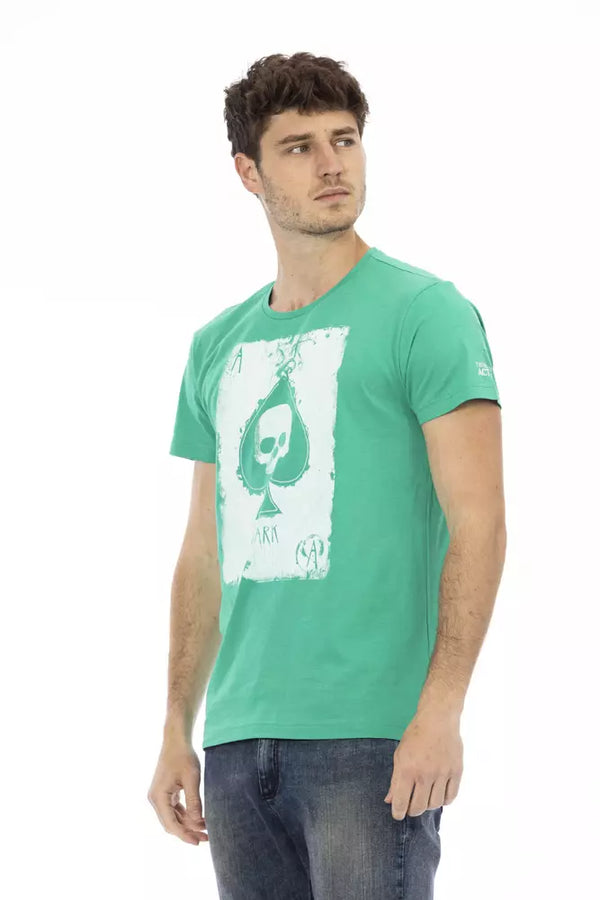 Green Cotton Men T-Shirt Trussardi Action