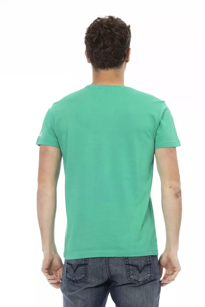 Green Cotton Men T-Shirt Trussardi Action