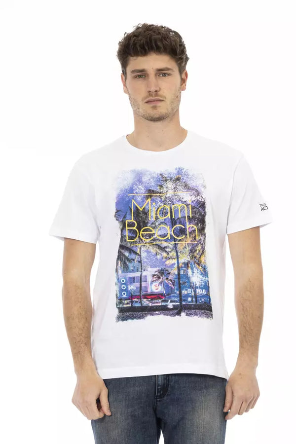 White Cotton Men T-Shirt Trussardi Action