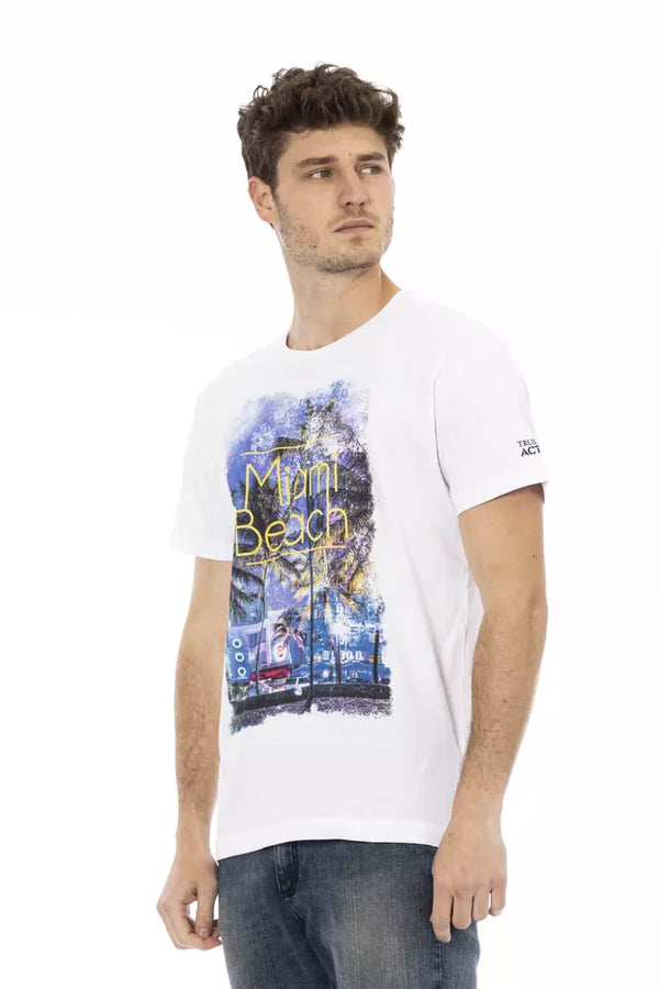 White Cotton Men T-Shirt Trussardi Action
