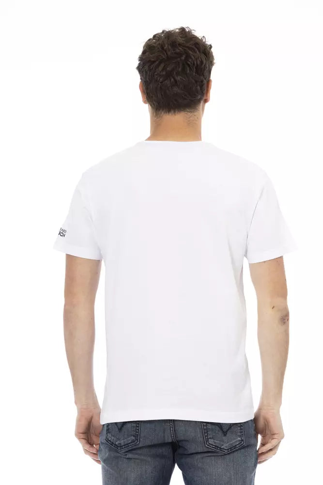 White Cotton Men T-Shirt Trussardi Action