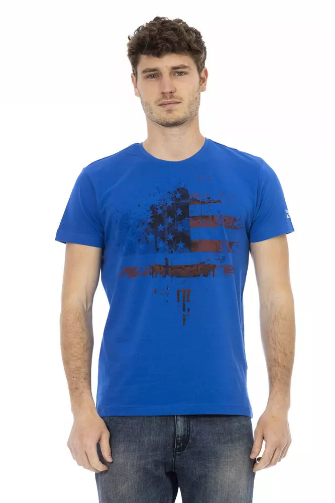 Blue Cotton Men's T-Shirt Trussardi Action