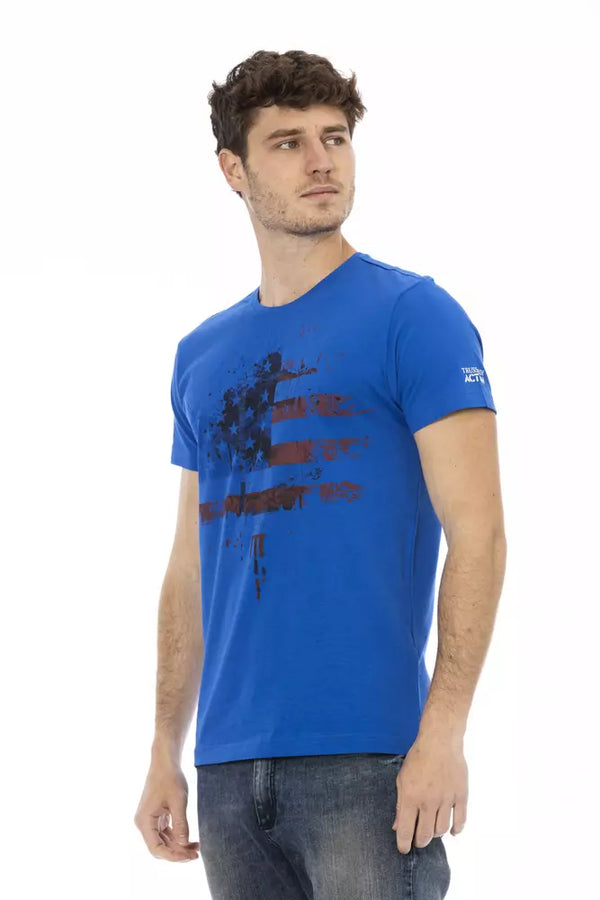 Blue Cotton Men's T-Shirt Trussardi Action