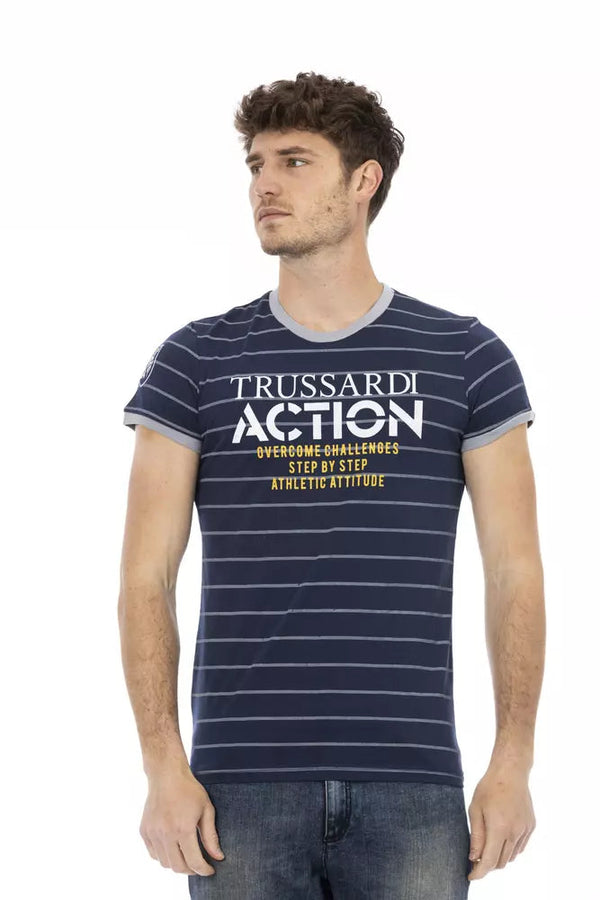 Blue Cotton Unisex T-Shirt Trussardi Action