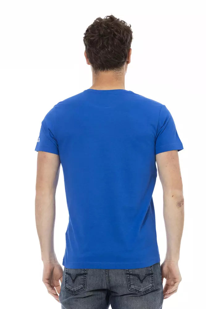 Blue Cotton Men's T-Shirt Trussardi Action