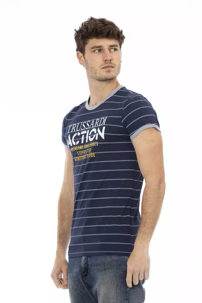 Blue Cotton Unisex T-Shirt Trussardi Action