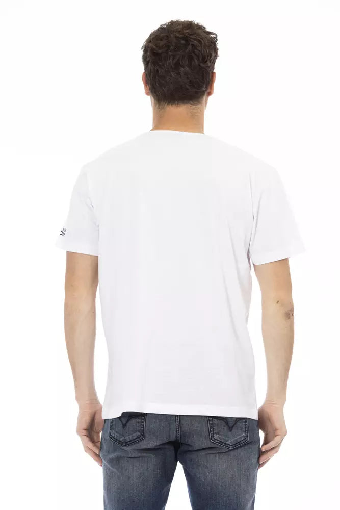 White Cotton Men T-Shirt Trussardi Action