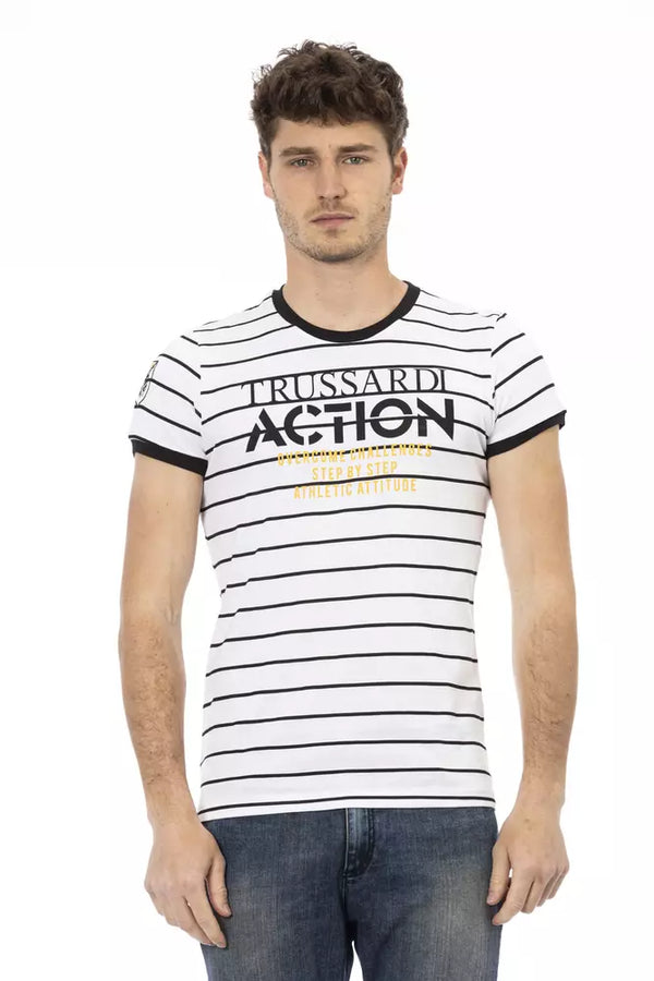 White Cotton Men TShirt Trussardi Action
