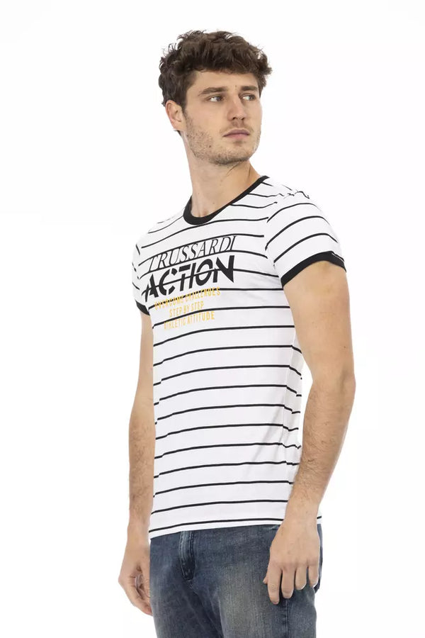 White Cotton Men TShirt Trussardi Action