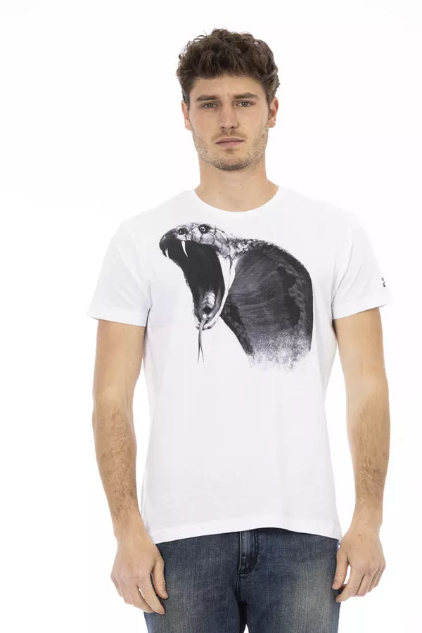 White Cotton Men T-Shirt Trussardi Action