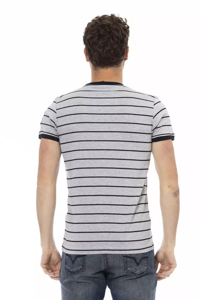 Gray Cotton Men T-Shirt Trussardi Action