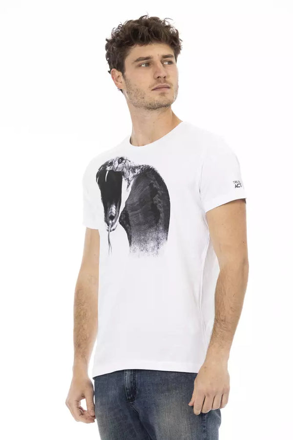 White Cotton Men T-Shirt Trussardi Action