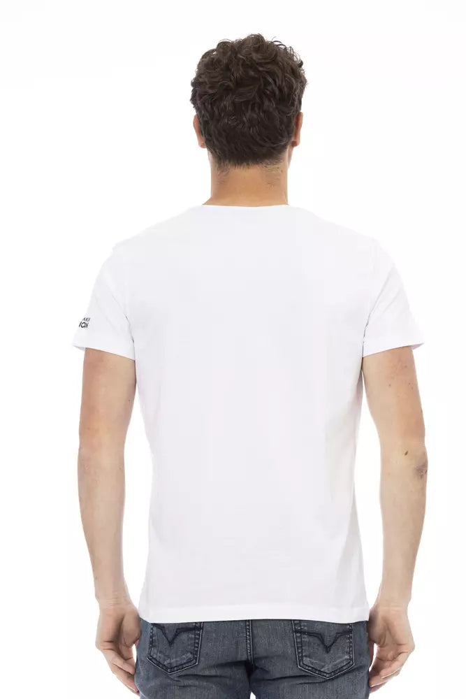 White Cotton Men T-Shirt Trussardi Action