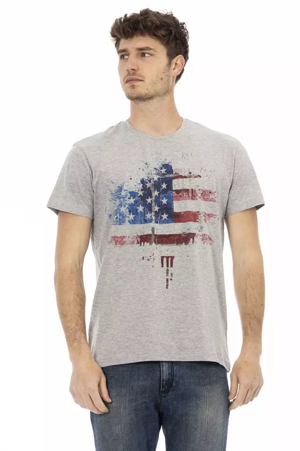 Gray Cotton Men T-Shirt Trussardi Action