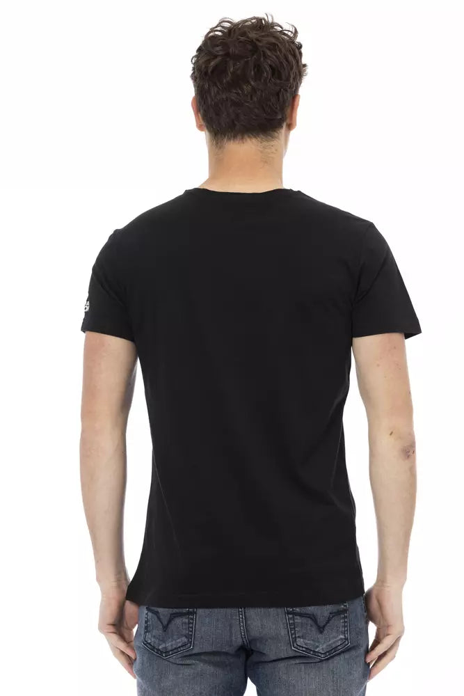 Black Cotton Men's T-Shirt Trussardi Action