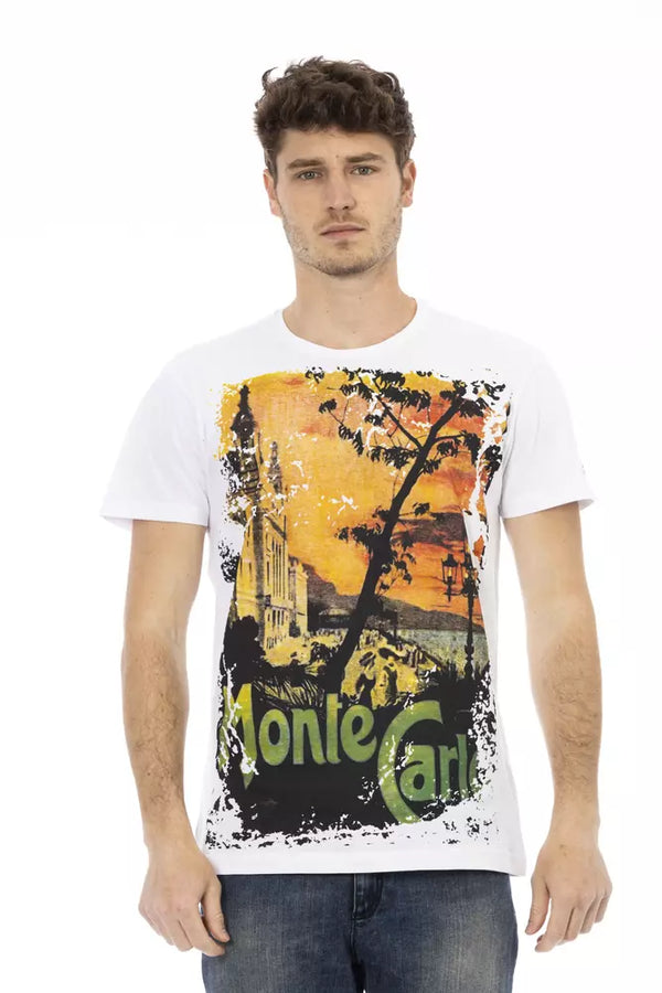 White Cotton Men T-Shirt Trussardi Action
