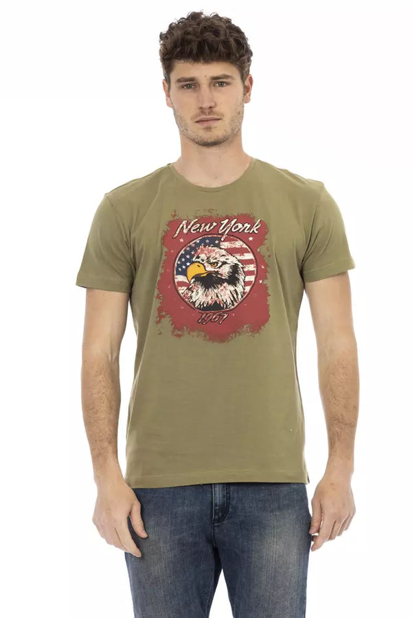 Green Cotton Men T-Shirt Trussardi Action