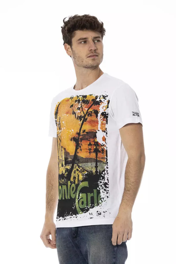 White Cotton Men T-Shirt Trussardi Action