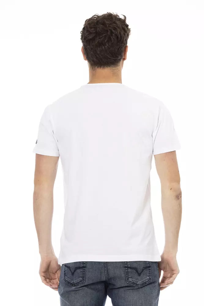 White Cotton Men T-Shirt Trussardi Action