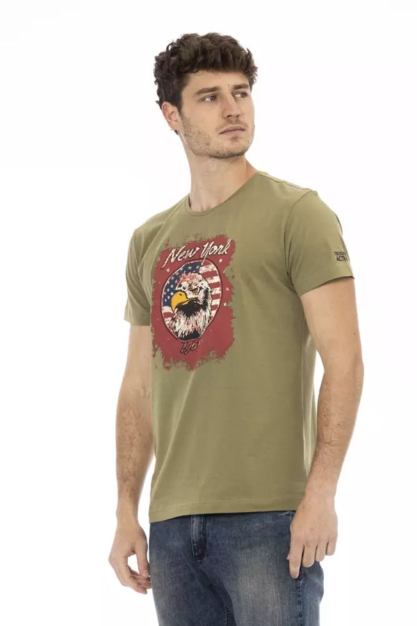 Green Cotton Men T-Shirt Trussardi Action