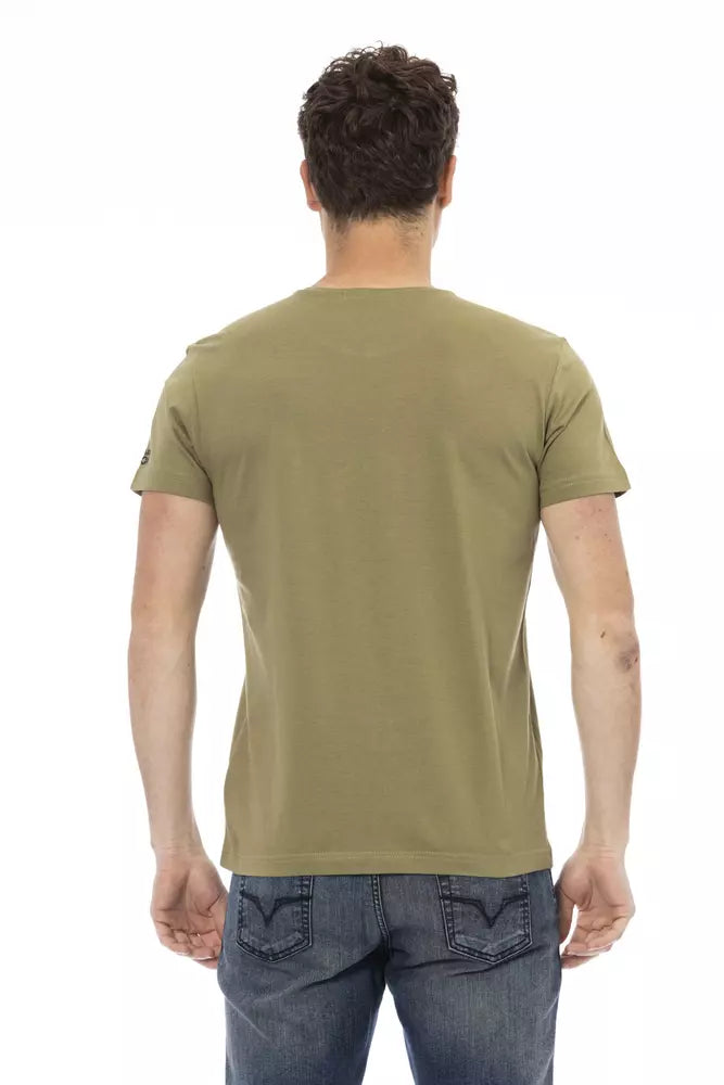 Green Cotton Men T-Shirt Trussardi Action