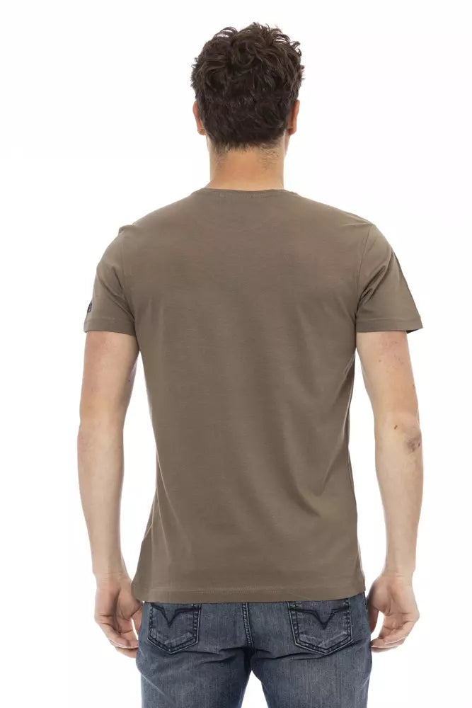 Brown Cotton Men T-Shirt Trussardi Action