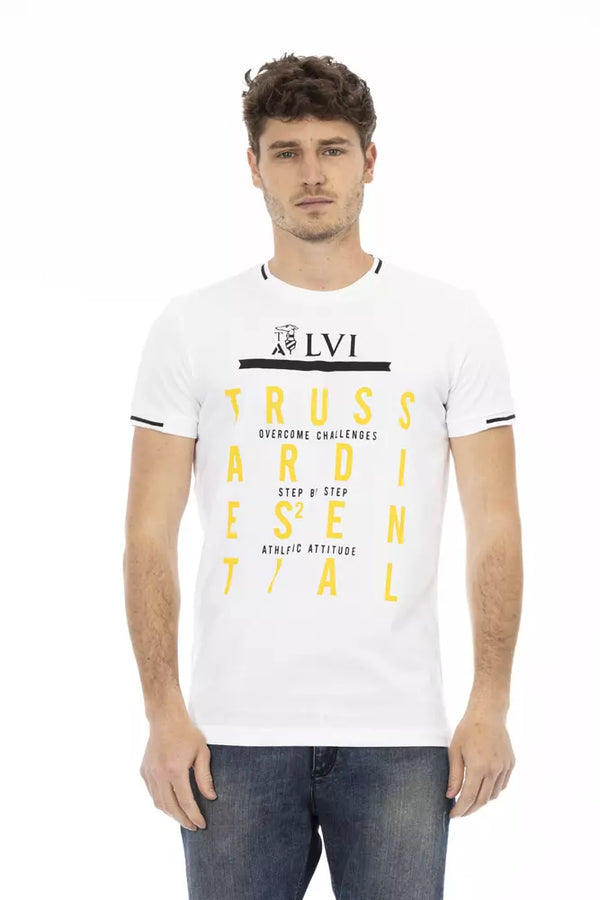 White Cotton Men TShirt Trussardi Action