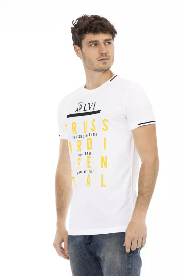 White Cotton Men TShirt Trussardi Action