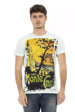 Light Blue Cotton Men T-Shirt Trussardi Action