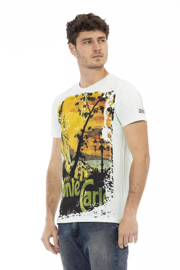 Light Blue Cotton Men T-Shirt Trussardi Action