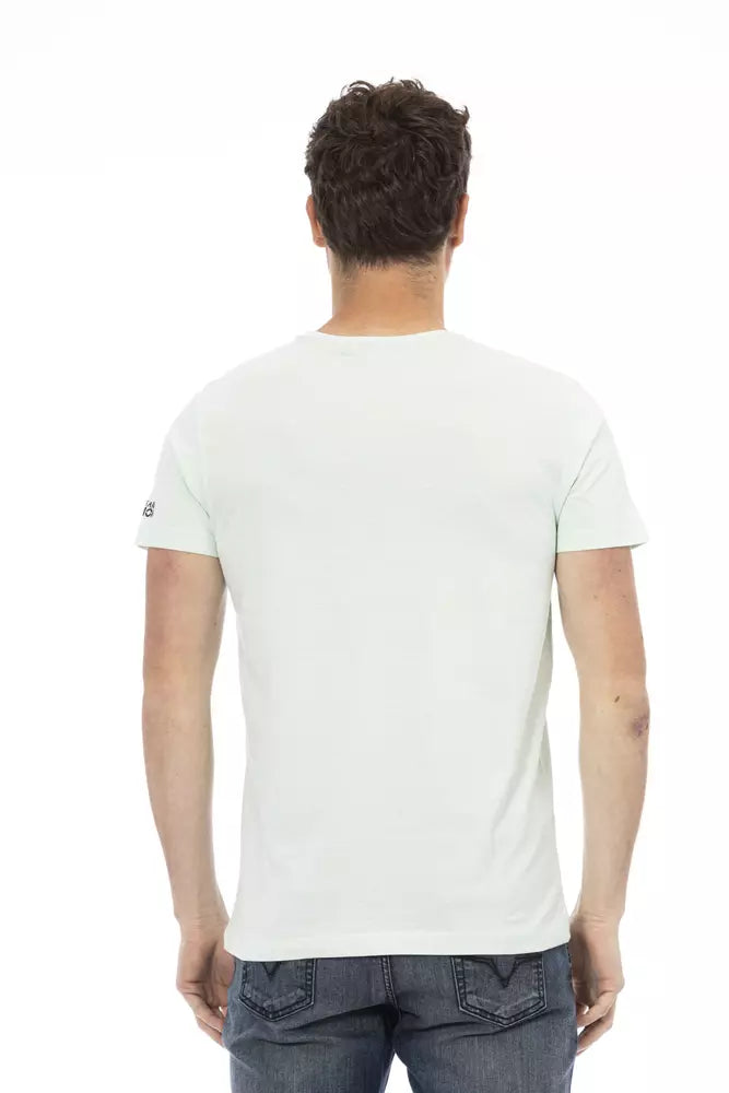 Light Blue Cotton Men T-Shirt Trussardi Action